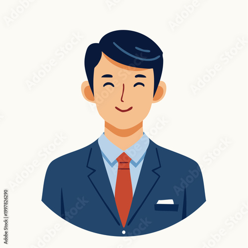 納得して頷くビジネスマンのシンプルイラスト