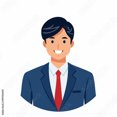 自信に満ちた成功するビジネスマンのシンプルイラスト