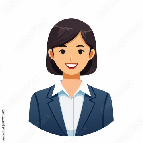 自信に満ちた成功するビジネスウーマンのシンプルイラスト