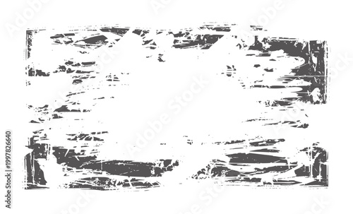 Dark gray distressed grunge border frame with abstract textured pattern