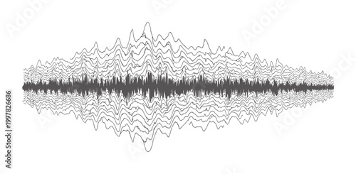 Dark gray waveform graph with multiple oscillating lines