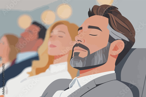 Business People Sleeping in Group Meeting