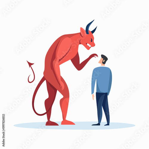 人間を誘惑する悪魔のイラスト