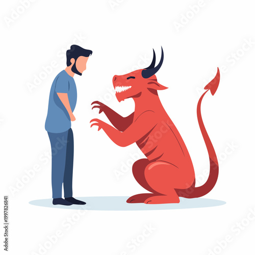 人間を誘惑する悪魔のイラスト