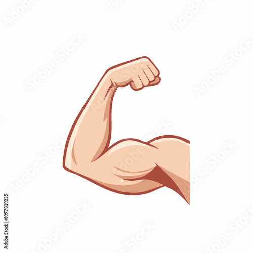 力こぶを作る男性の腕の筋肉のイラスト