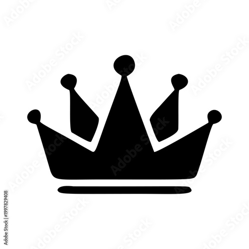 Simple Black Silhouette Crown Royal Symbol Icon Graphic Element