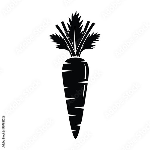 Carrot vegetable icon black silhouette healthy food