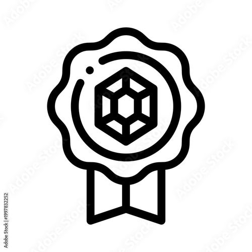 diamond badge line icon