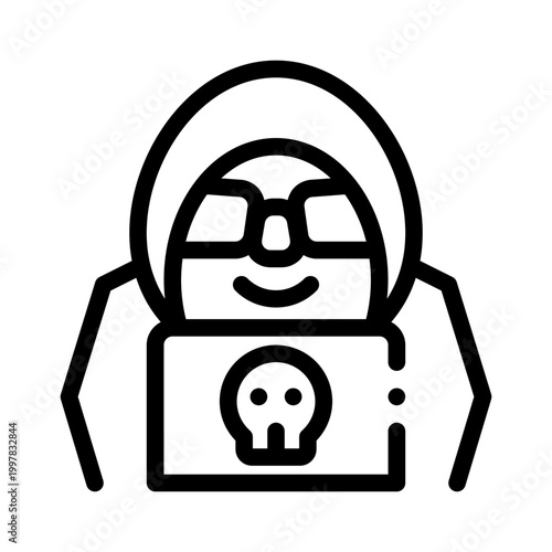 hacker line icon