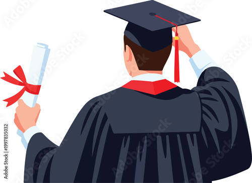 Man in Graduation Gown 1.