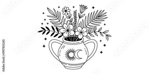 Continuous line drawing of a man and a woman sitting together and talking Vector, illustration