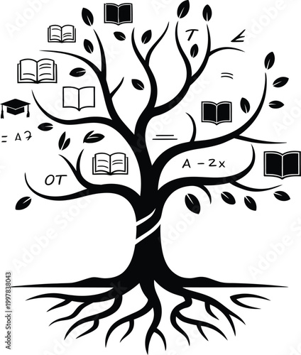 Knowledge Tree Education Vector Illustration
Tree of Knowledge Learning Concept Vector Design
Education Growth Tree Logo Concept Vector
Knowledge Tree with Books and Leaves Vector Art
Learning and Wis