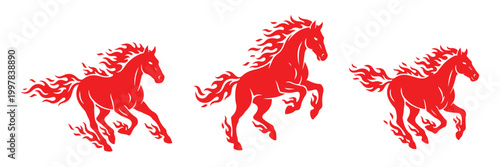burning majestic fire horse symbol
