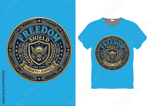 Freedom Spirit Circle Tee – swirl ornaments
