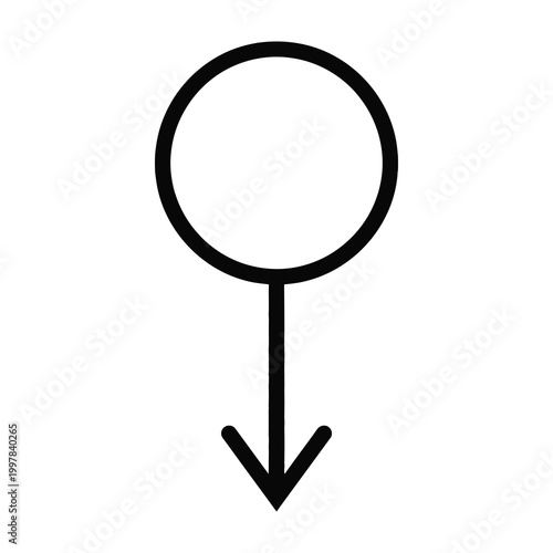 Female symbol with downward arrow