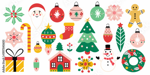 christmas illustrations festive holiday themed graphic elements collection