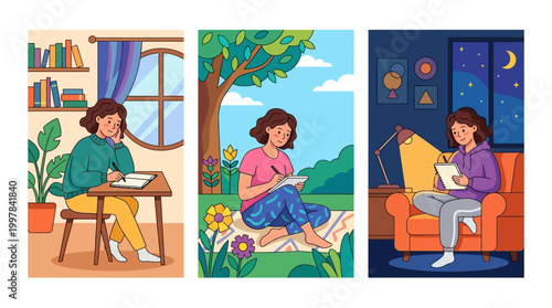 Young artist finds creative inspiration in diverse environments day and night indoors outdoors