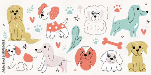 Dog illustrations a colorful collection of cartoon canine drawings