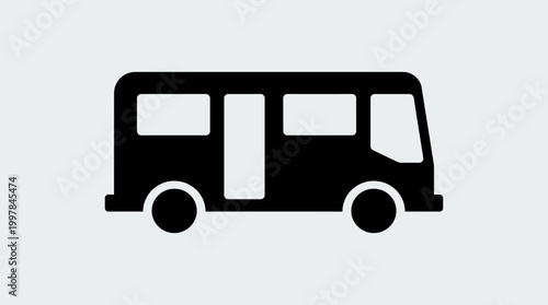 Vector illustration of a vintage red London bus icon isolated on white background for public city transport and passenger travel