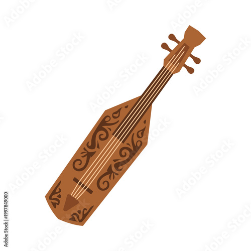 Traditional Dayak Lute Musical Instrument Sampe Borneo