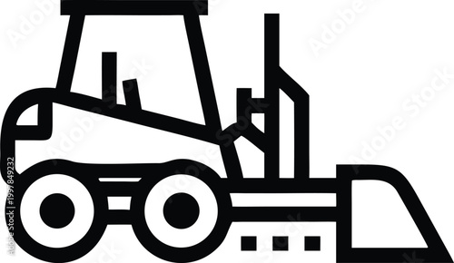 Professional motor grader outline icon for road leveling and surface preparation