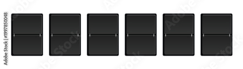 Empty Split Flap Scoreboard Dial 3D Realistic Mechanical Flip Display Vector Illustration
