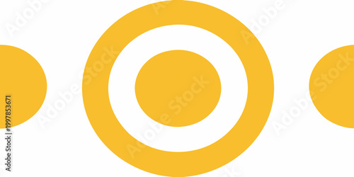 Three yellow circles simple geometric design with white background