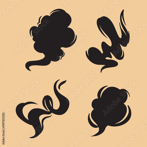 Smoke fog with cloudy handdrawn style art
