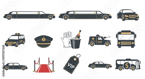 Luxury Transportation and VIP Service Elements Collection.