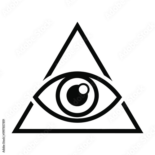 Картината върху платно All-seeing eye within triangle symbol