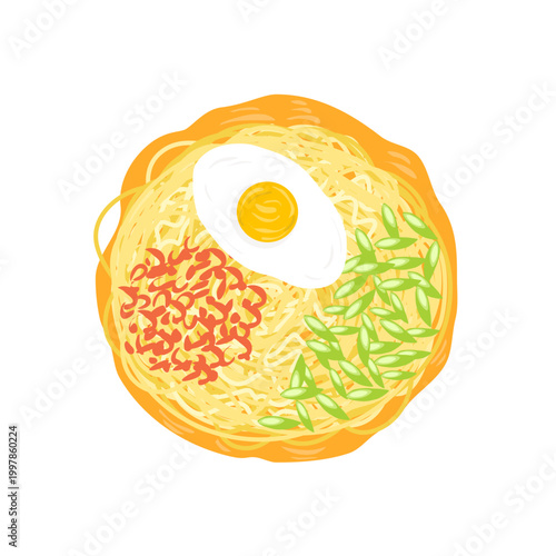 noodle spicy soup vector illustration