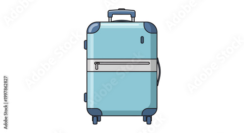 Light Blue Travel Luggage Suitcase.