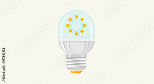 Light Bulb with Yellow Dots Inside.