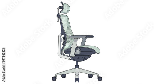 Modern ergonomic office chair design.