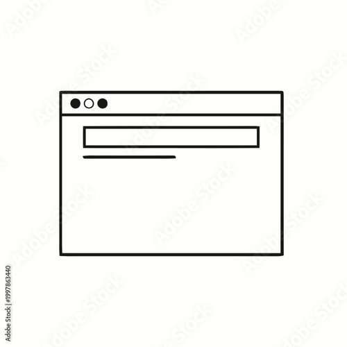 Browser window icon displays a simplified web interface layout as a digital tool for online navigation and software development.