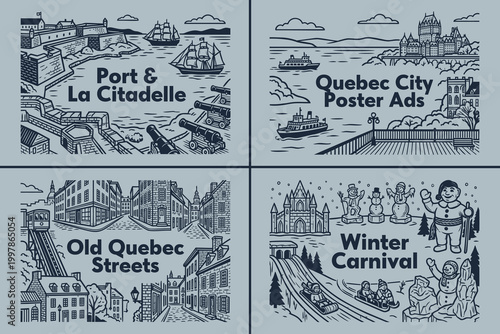 Quebec City Heritage and Winter Posters