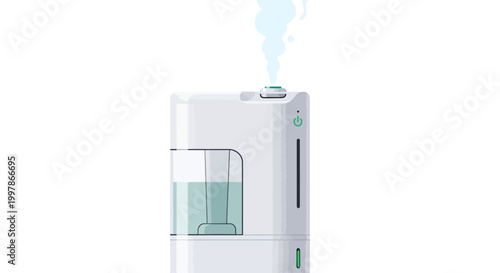 Humidifier with mist coming out.