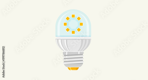 Light Bulb with Yellow Dots Inside.
