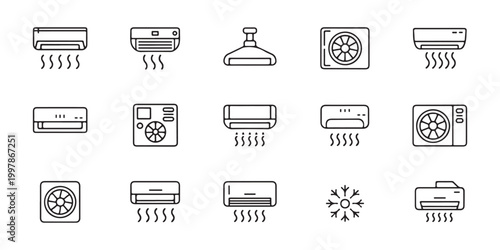 Climate Control and Air Conditioning System Icons
