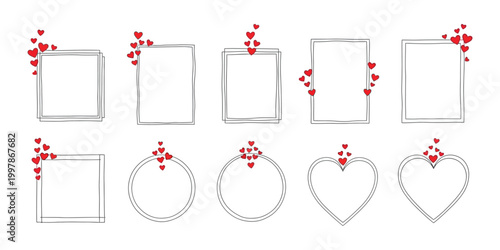 Floral frame variations a collection of decorative borders with red blossoms and greenery