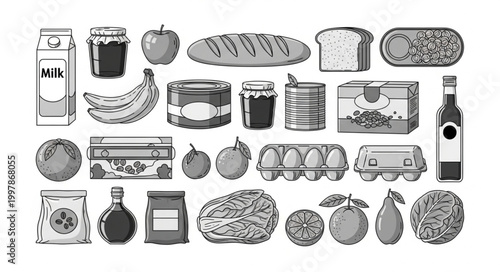 Assorted Grocery Items and Food Products Collection.