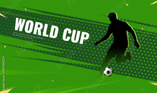 World Cup Football Celebration Crowd Silhouette Illustration