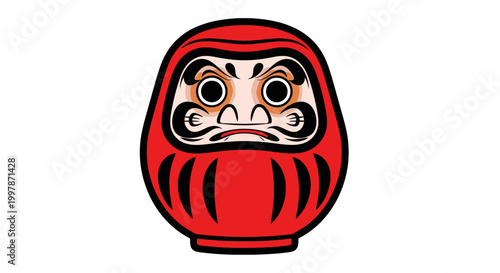 A traditional Japanese Daruma doll illustration.