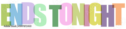 Photography Ends tonight colorful 3d lettering with shadow effect on checkered background