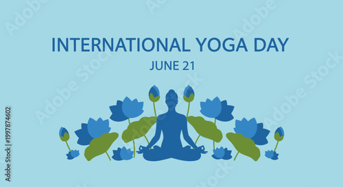 International Yoga Day celebration graphic design.