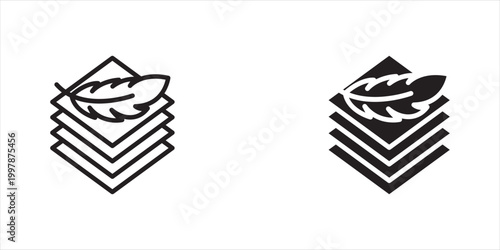 fabric with feather filler icon set, high comfort structure, less weight, vector illustration on white background