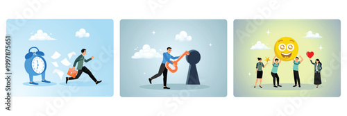 Work deadline, finds solutions to solve problems, employee satisfaction.