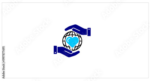 Humanitarian aid icon. Global charity and kindness support