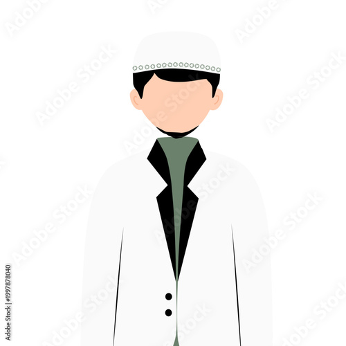 Groom wedding avatar vector illustration