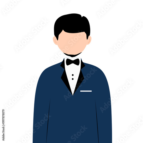 Groom wedding avatar vector illustration